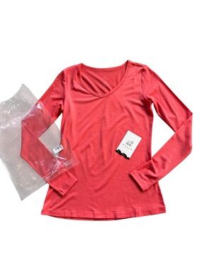 NWT WoolX Layla Merino Blend Long Sleeve V Neck, Citrus, Size XS